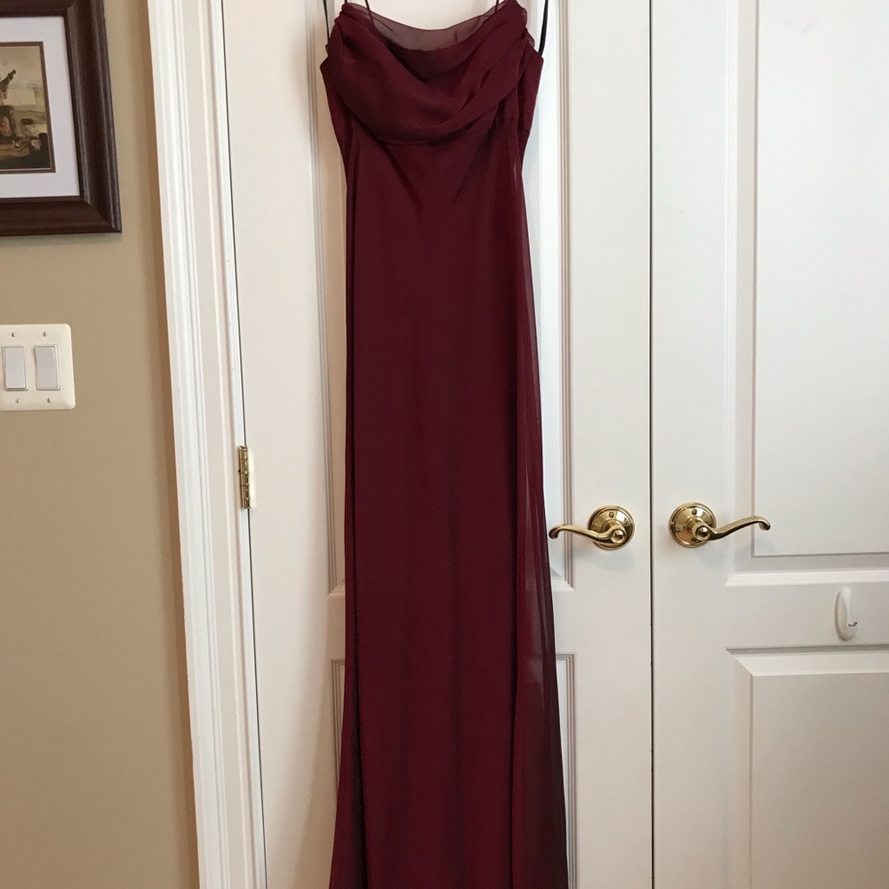 Burgundy Empire-Waist Gown